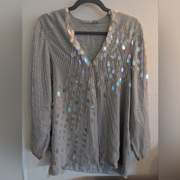 Jackets & Blazers - Vintage Silver Beaded Jacket